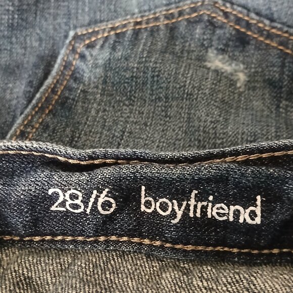 Ann Taylor LOFT Jeans 6 28 Boyfriend Low Rise Button Fly Ankle - Picture 8 of 9
